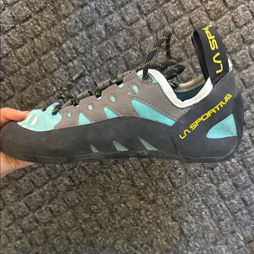 La Sportiva Turquoise and Gray Climbing Shoes - Picture 5 of 7